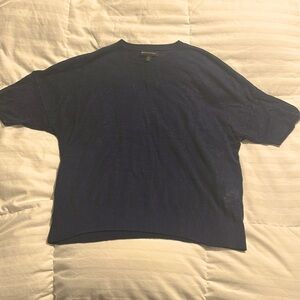 Banana Republic - Navy S/S Lightweight Crew Neck Blouse - Medium